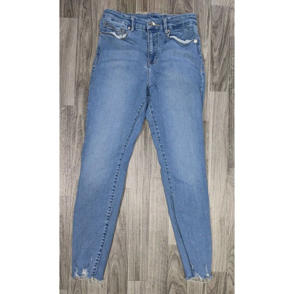 (3/$35) Gianni Bini Womens Size 27 Pockets Fringe Hem‎ Skinny Denim Blue Jeans